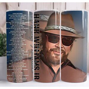 Hank Williams Jr 20oz Skinny Tumbler Insulated Drinkware Cup